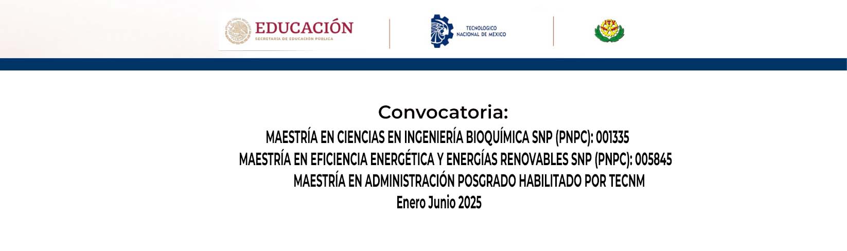 Convocatoria Nuevo Ingreso Posgrados 2025-1 