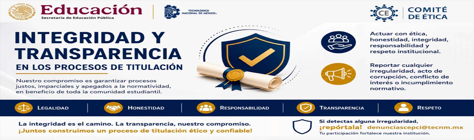 Integridad y Transparencia en los procesos de Titulación
